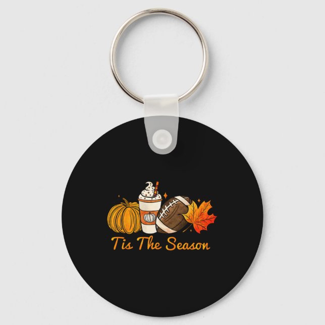 Porte-clés C'Est La Saison Citrouille Leaf Latte Fall Thanksg (Recto)
