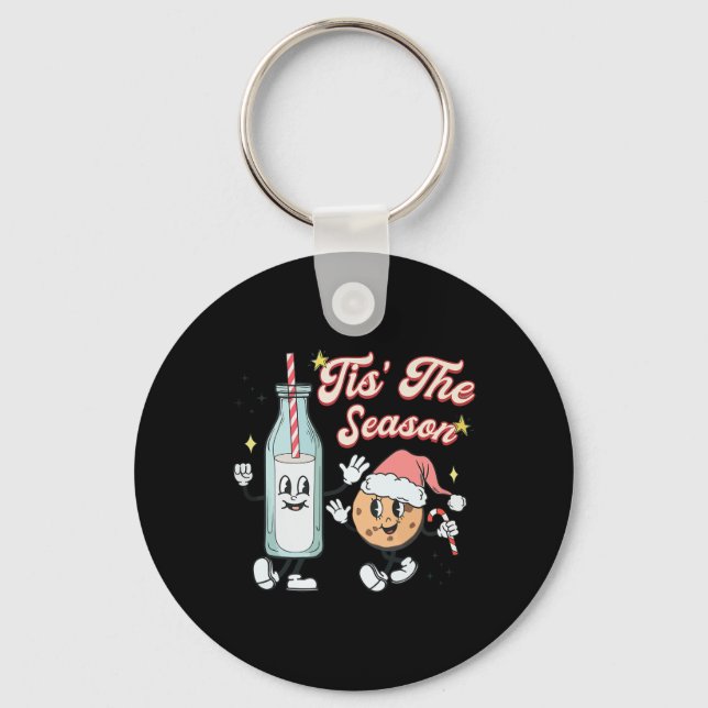 Porte-clés C'est la saison de Noël au lait et biscuits rétro  (Recto)