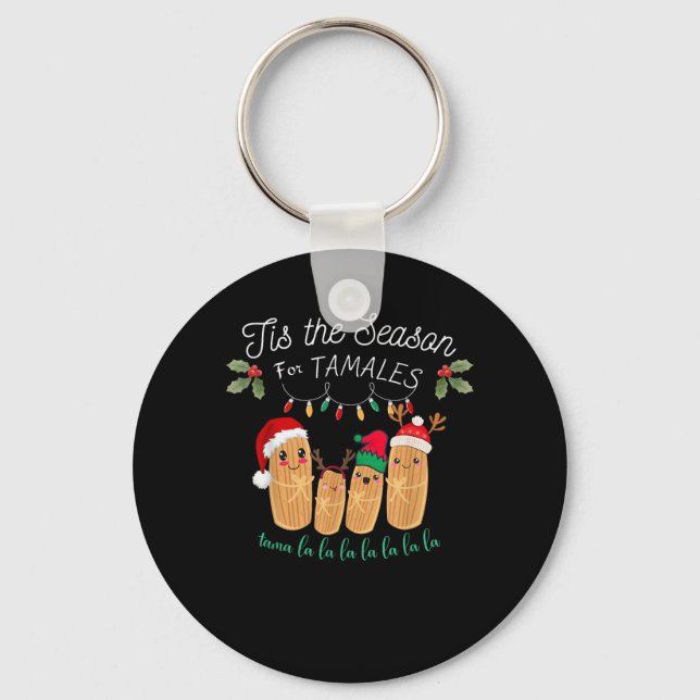 Porte-clés C'est la saison des tamales Noël mexicain moderne (Recto)