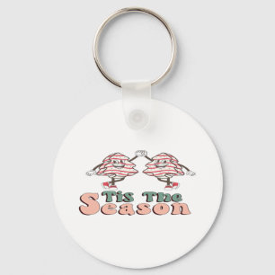 Porte-clés C'est la saison Rétro Groovy Noël Vintage Noël