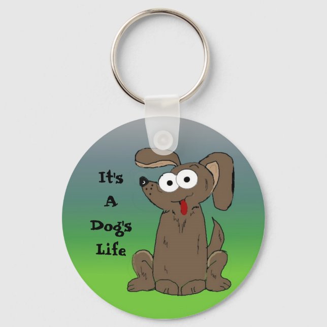 Porte-clés C'est la vie de chien Dessin animé de chien (Recto)