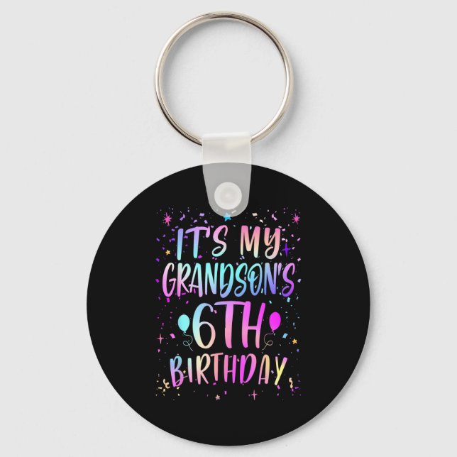 Porte-clés C'est l'anniversaire de 6 ans de mon petit-fils Co (Recto)