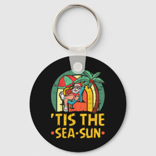 Porte-clés C'est le Noël du soleil de mer en juillet Santa Et