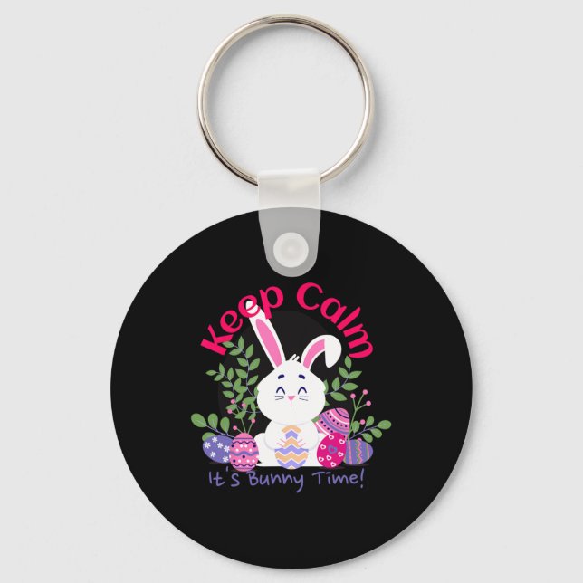 Porte-clés C'est le temps de lapin drôle de Pâques dimanche c (Recto)