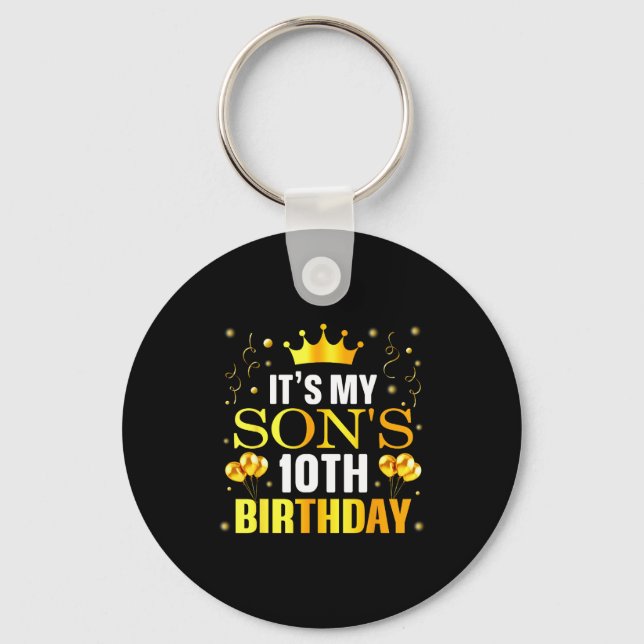 Porte-clés C'est les 10 ans de mon fils Joyeux Anniversaire 1 (Recto)