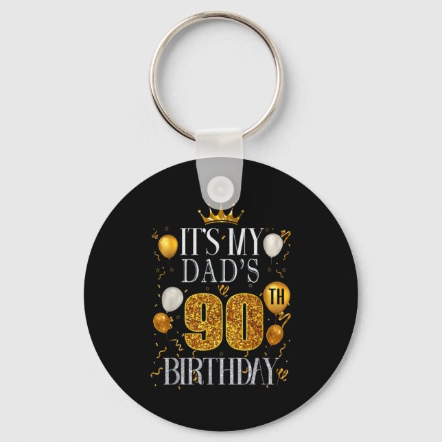 Porte-clés C'est les 90 ans de mon papa Joyeux Anniversaire 9 (Recto)