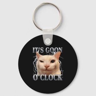 Porte-clés C'est l'heure de Goon Drôle de Chat Mème Hommes Fe