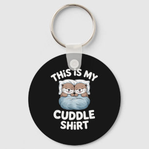 Porte-clés C'est Ma Chemise De Câlin Mignon Couple De Loutre 