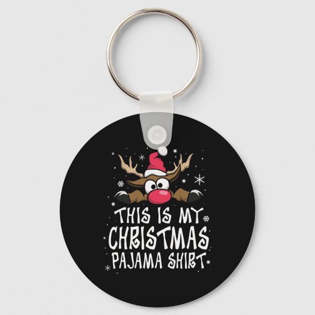 Porte-clés C'est ma chemise de pyjama de Noël drôle de Noël  (Recto)