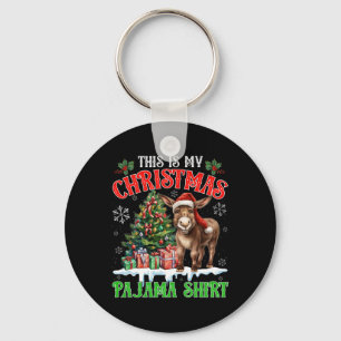 Porte-clés C'est ma chemise de pyjama de Noël Santa Âne Loin