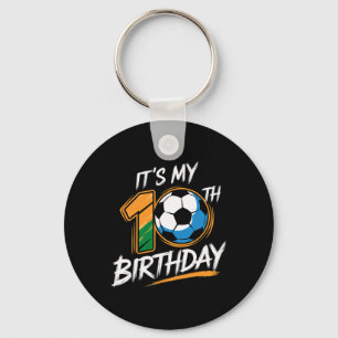 Porte-clés C'est ma fête d'anniversaire de 10 ans Football 10