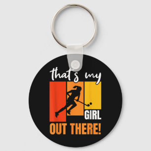 Porte-clés C'est ma fille là-bas Enthousiaste de hockey sur g