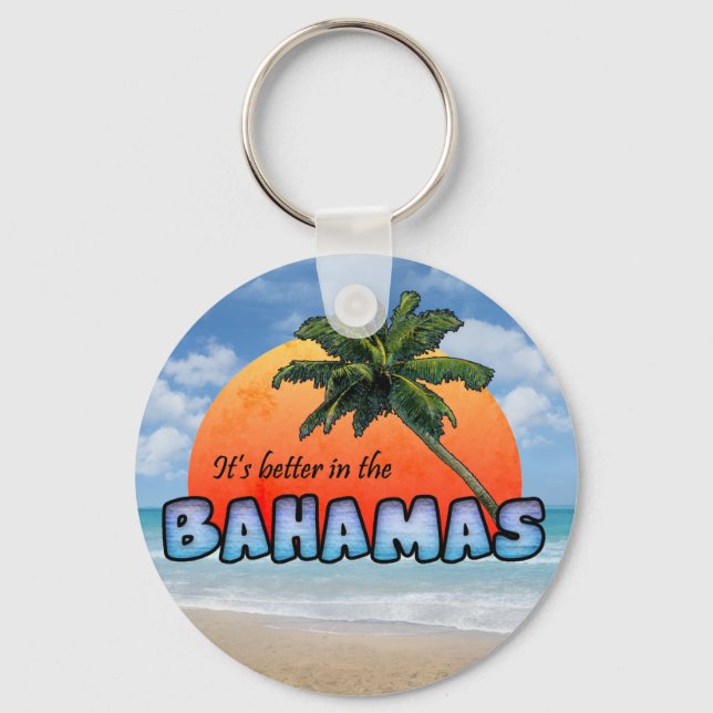 Porte-clés C'est mieux aux Bahamas (Recto)