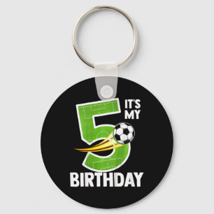 Porte-clés C'est mon 5ème anniversaire garçon football 5 ans
