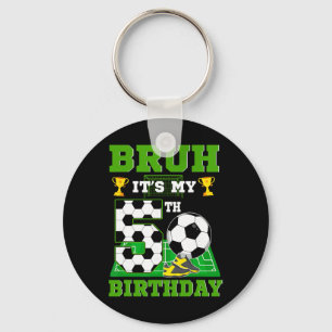 Porte-clés C'est mon 5ème anniversaire garçon thème de foot 