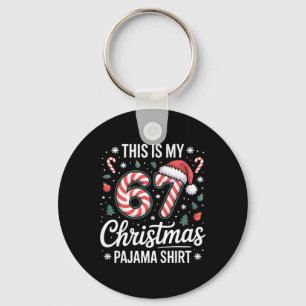 Porte-clés C'est mon 67 Pyjama de Noël 67 Meme Gen Alpha Garç
