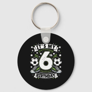 Porte-clés C'est mon 6ème anniversaire garçon de 6 ans footba