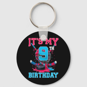 Porte-clés C'est mon 9e anniversaire de hockey 9 ans glace D