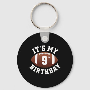 Porte-clés C'est mon 9e anniversaire garçon joueur de footbal