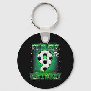 Porte-clés C'est mon 9e anniversaire garçons football 9 ans f