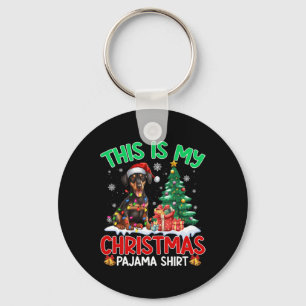 Porte-clés C'Est Mon Amoureux des chiens De Noël Pajama Dober