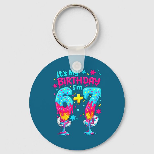 Porte-clés C'est mon anniversaire 6 7 Six Sept (Recto)