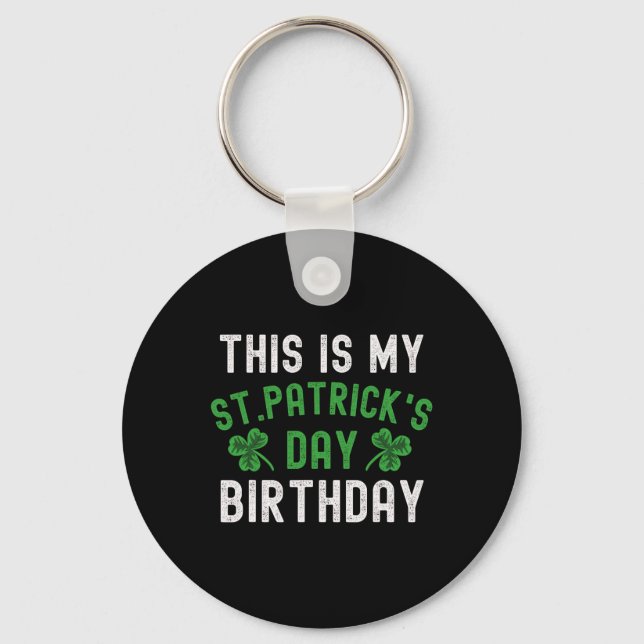 Porte-clés C'est mon anniversaire de la Saint-Patrick Shamroc (Recto)