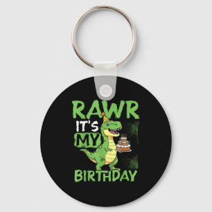 Porte-clés C'est mon anniversaire drôle T-rex Party