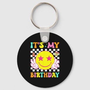 Porte-clés C'est mon anniversaire visage sourire heureux fill