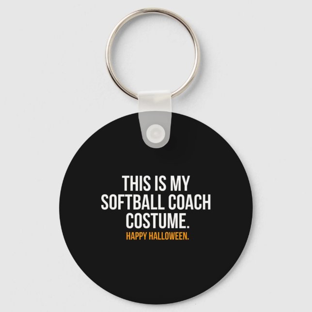 Porte-clés C'est mon costume de coach de softball drôle Hallo (Recto)