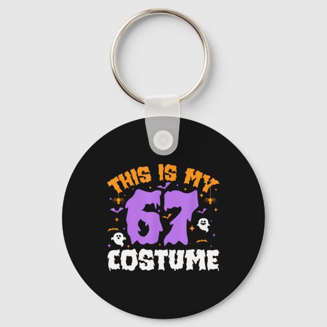 Porte-clés C'est mon costume d'Halloween 67 numéro 6 7 Mème S (Recto)