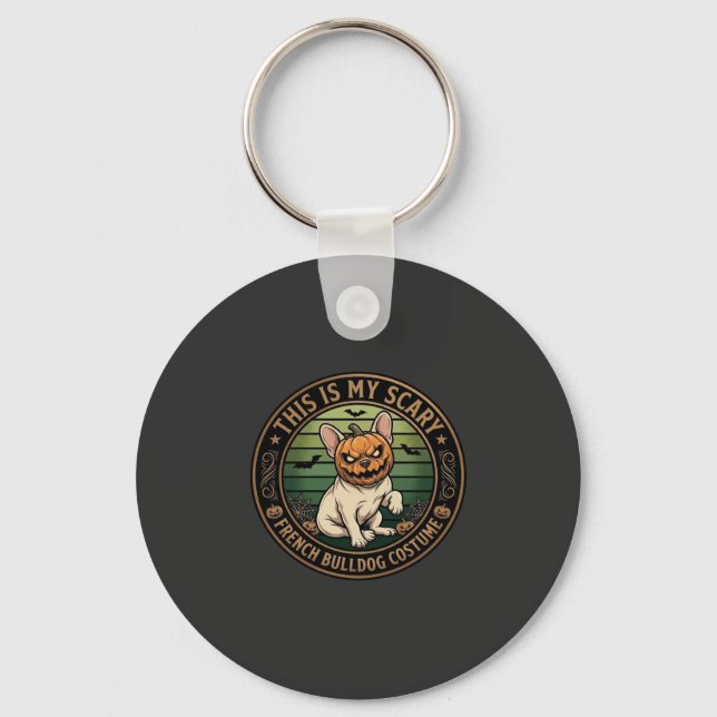 Porte-clés C'est mon costume effrayant de bouledogue français (Recto)