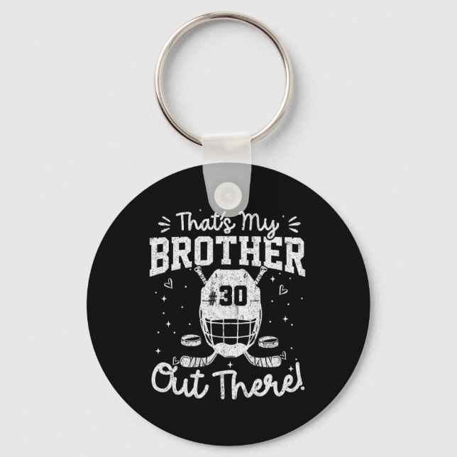 Porte-clés C'est mon frère là-bas, maillot numéro 30 École (Recto)