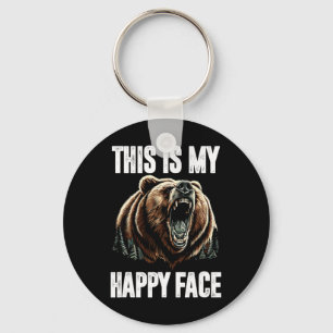 Porte-clés C'Est Mon Joyeux Visage Ours Drôle Grizzly Forêt H