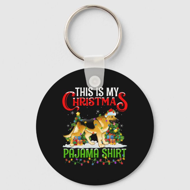 Porte-clés C'Est Mon Pasteur Allemand De Chemise De Noël (Recto)