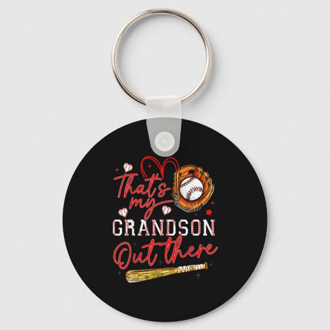 Porte-clés C'est mon petit-fils là-bas Baseball Grand-mère Ma (Recto)