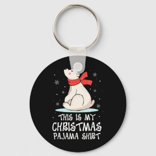 Porte-clés C'est mon pyjama de Noël ours polaire drôle