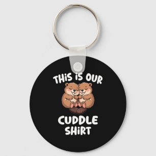 Porte-clés C'est notre maillot câlin Couple de castors mignon