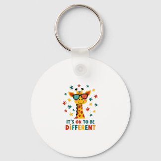 Porte-clés C'est Ok Pour Être Différent Girafe Autisme Sensib