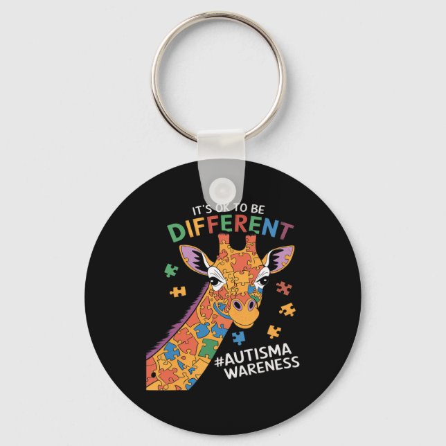 Porte-clés C'est Ok Pour Être Un Peu Différent Girafe Sensibi (Recto)