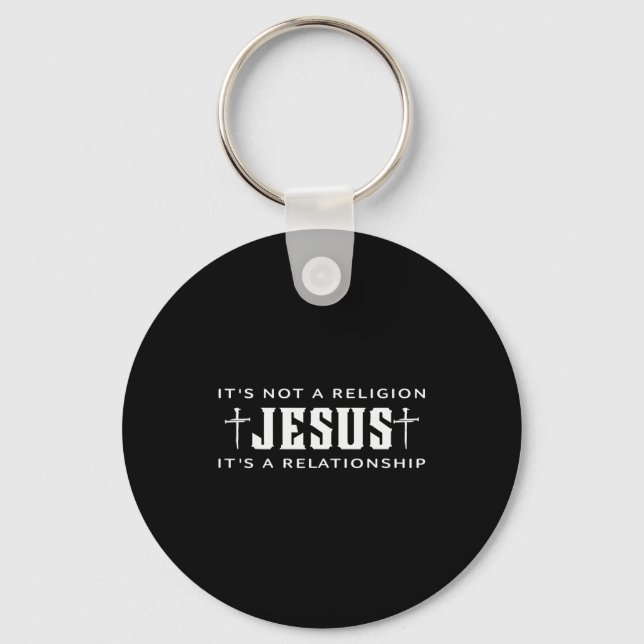 Porte-clés C'est pas la religion Jésus C'est une relation Chr (Recto)