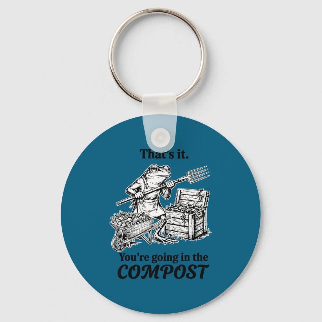 Porte-clés C'est pour le compost drôle de grenouille de jardi (Recto)