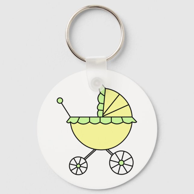 Porte-clés C'est un bébé ! Porte-bébé jaune vert (Recto)