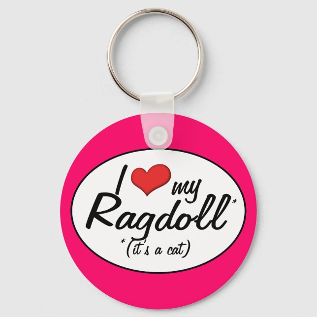 Porte-clés C'est un chat ! J'Aime Ma Ragdoll (Recto)