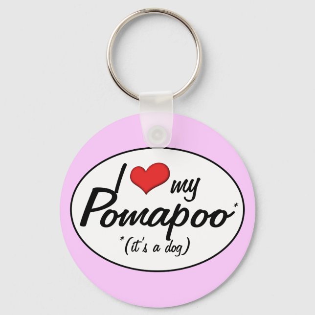 Porte-clés C'est un chien ! J'Aime Mon Pomapoo (Recto)