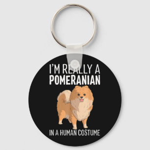 Porte-clés C'est un costume humain Un chien Pomeranian Hallow