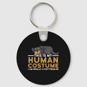 Porte-clés C'est un costume humain Un rottweiler Halloween