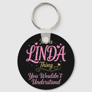 Porte-clés C'est une chose de Linda rose or femmes cadeau