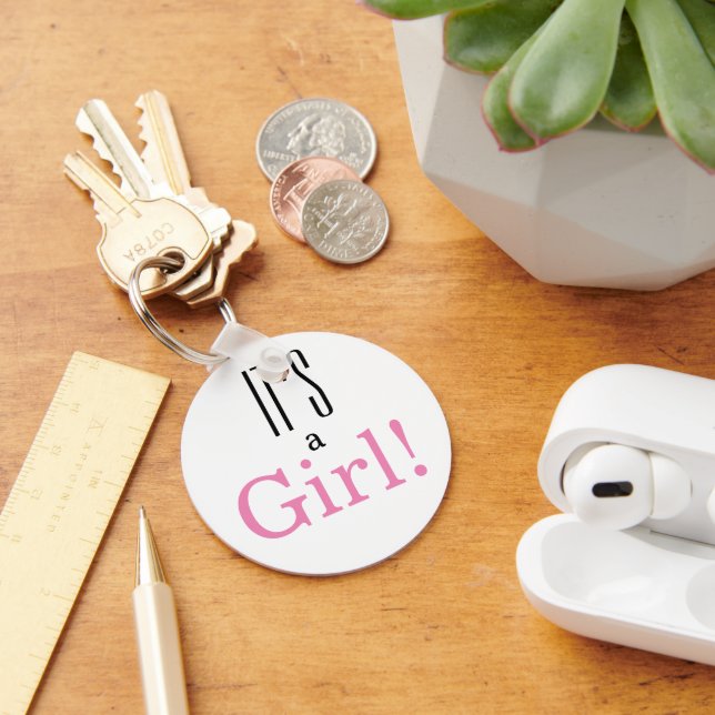 Porte-clés C'est une fille ! Baby shower Parti Favoriser Port (Bureau)