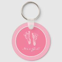 C'est une fille rose Baby Footprints Faire-part de